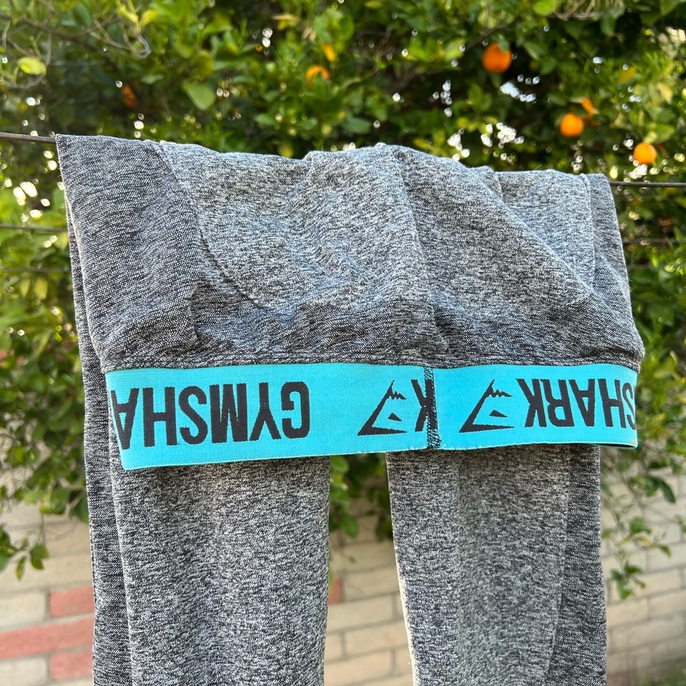 Grey Gymshark leggings with blue waistband size Small!